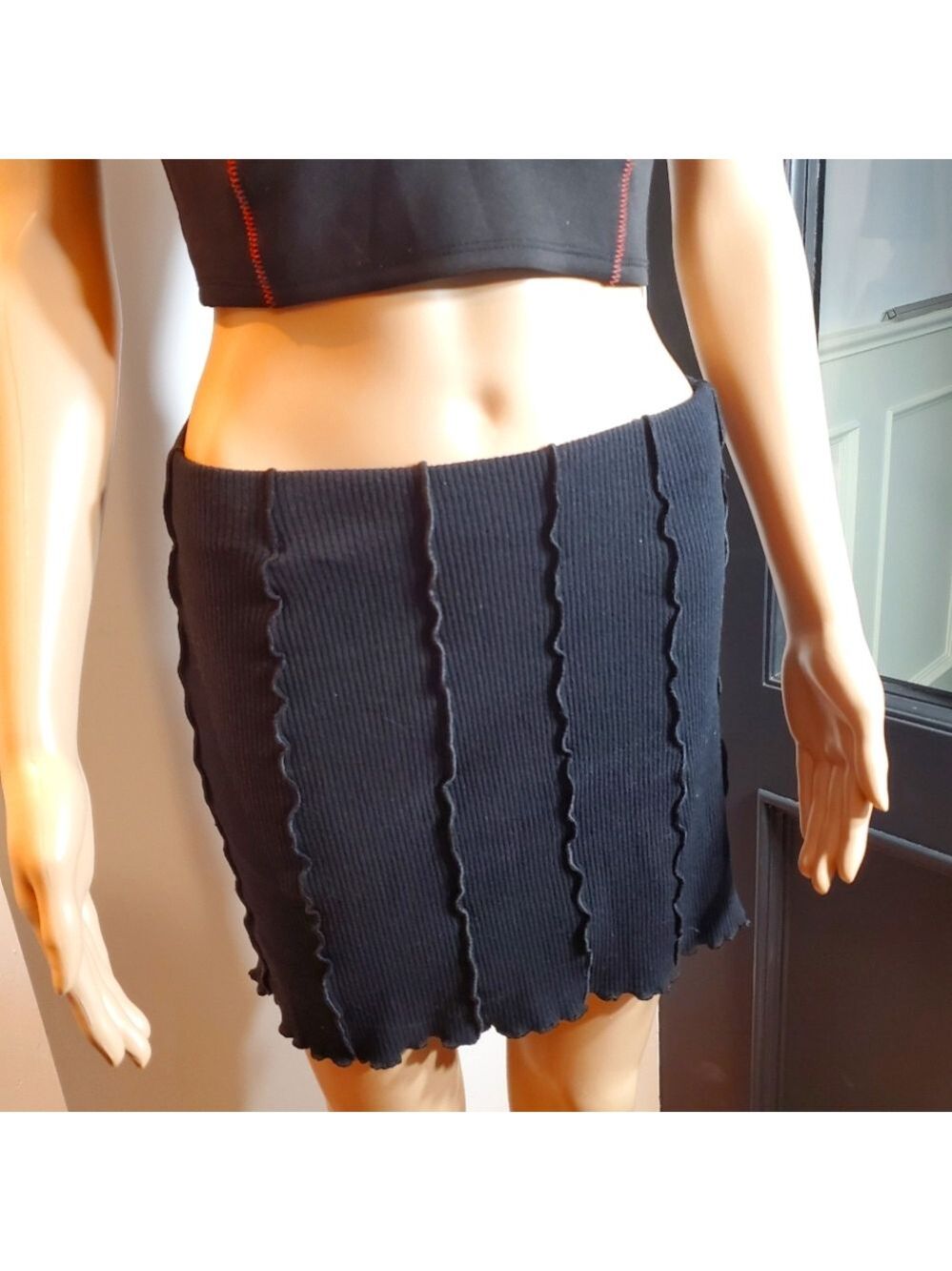 Bershka Grunge Ribbed Skirt